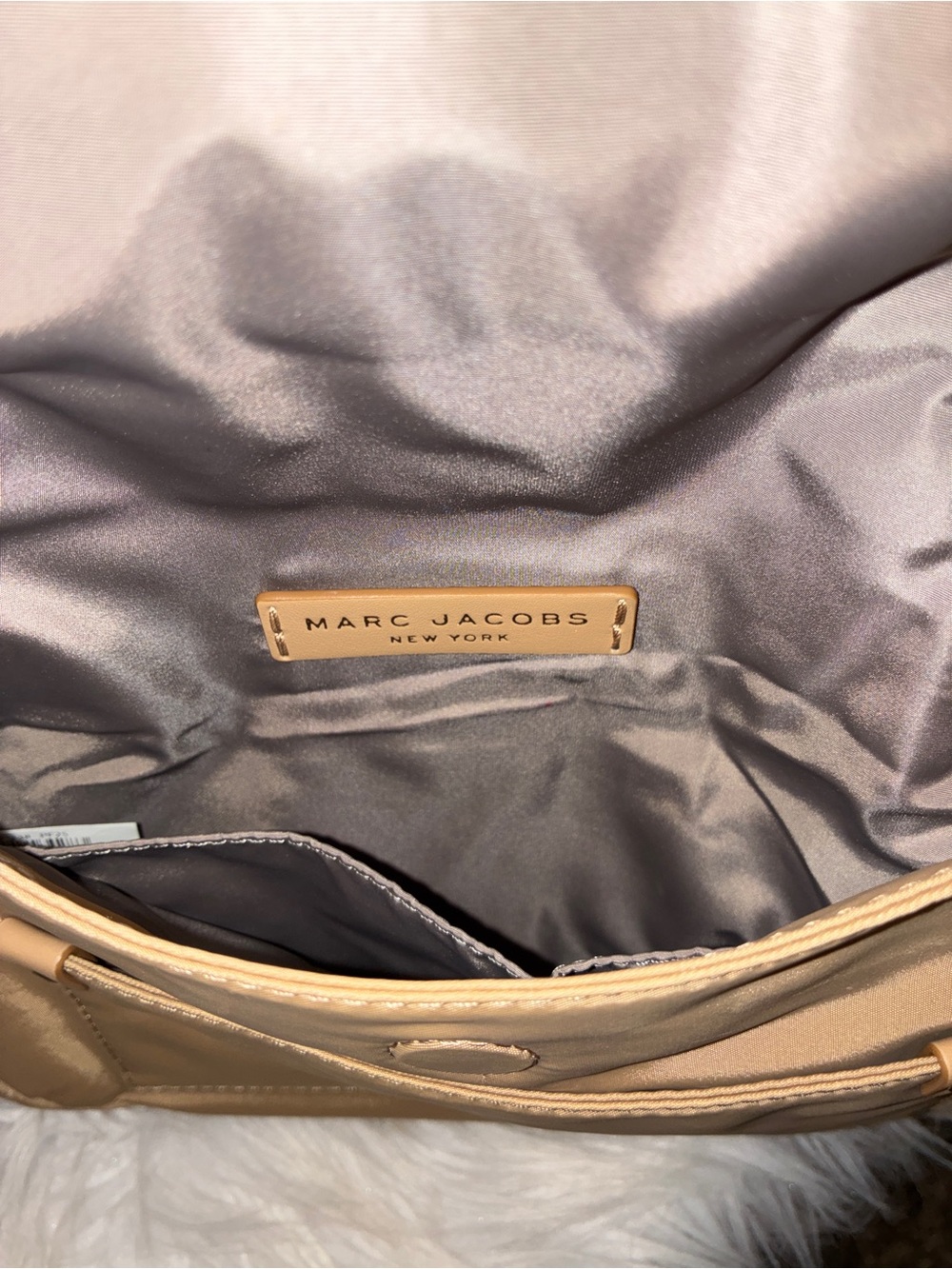 Like New Marc Jacobs Preppy Nylon Mini Natasha Crossbody Bag Tan - Picture 3 of 8